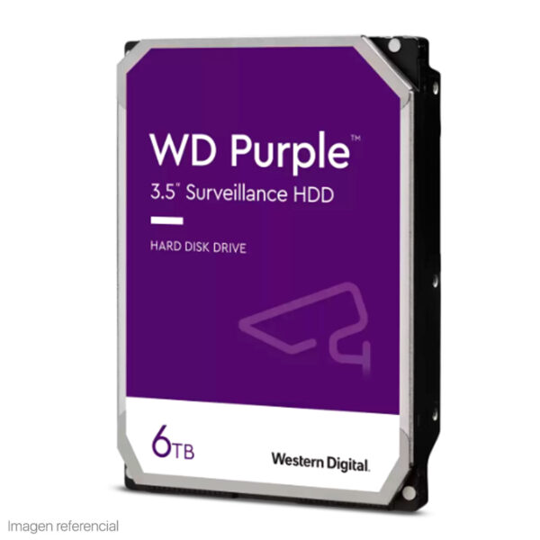 Disco duro Western Digital WD Purple, 6TB, SATA 6.0 Gb/s, 5400 RPM, 256MB Cache, 3.5".