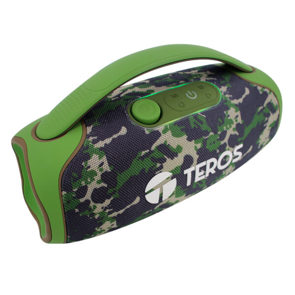 PARLANTE TEROS COLOR VERDE MILITAR CAMUFLADO, 60 WATTS